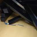 Amazon Basics Solid Wood Saddle-Seat Counter Height Bar Stools for Kitchen Island and Home Bar with Footrest, 29-Inch Height, Black, Set of 2