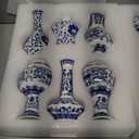 Maxcheck 12 Pcs Christmas Porcelain Blue and White Vase Mini Chinoiserie Bud Vase Vintage Ceramic Oriental Handmade Chinese Flower Jardiniere for Home Office Shelf Table Centerpieces Decor(Classic)