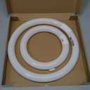 CHKADAWA FC8T9/KB 22W and FC12T9/KB 32W Warm White Set, Round Fluorescent 8 inch T9 22 Watts & Circular Light Bulbs 12 inch 32 Watts Pack, Circline Kitchen and Bath Ceiling Fan Bulb, 3000K, G10q Prong