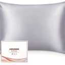 Adubor Silk Pillowcase - Mulberry Silk Pillow Case, 23 Momme 6A Grade Fibers, 900 Thread Count, Silk Pillow Cases for Hair and Skin Health, with Hidden Zipper (Queen 20''x30'', Silver Gray, 1PC)