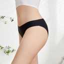 Caterlove Women's Seamless Underwear No Show Stretch Bikini Panties Silky Invisible Hipster 6 Pack (Black, S)