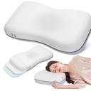 Cervical Neck Pillow for Neck Support, Adjustable Memory Foam Pillow with Customizable Height and Firmness for Side, Back, Stomach and CombSination Sleepers Programs, White 