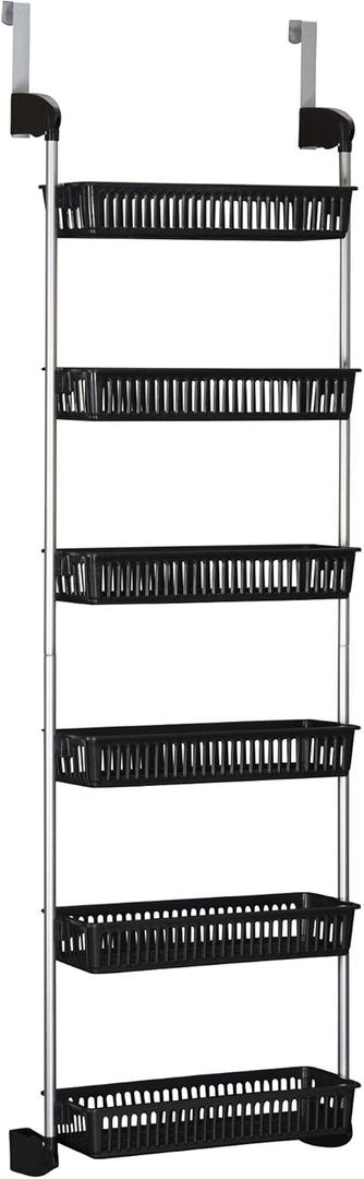 Household Essentials Black 6-Tier Basket Over-The-Door Organizer (2157-1)