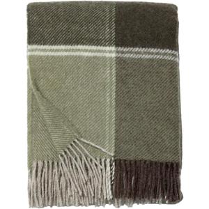 Ukrainian 100% Wool Fringed Throw Blanket Soft Warm Durable Fair Trade Artisan Made Cozy Plaid Herringbone Design Home Decor (Green, Plaid)