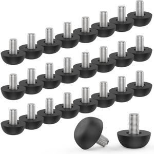 M8 Adjustable Furniture Leg, 8mm x 1.25 Stainless Steel Screw-in Leveling Feet Glides, Outdoor Patio Furniture Legs Leveler Replacement for Table, Chair, Desk, Cabinet (24Pcs)