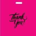 Infinite Pack Thank You Merchandise Bags, Die Cut Handles, Retail Shopping Bags for Boutique - Choose Color & Size (12" X 15", PACK OF 100, Pink)