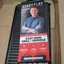 GreenPan x Bobby Flay Cast Iron Pre-Seasoned 16.5 x 9.5 Reversible Double Burner Griddle, Rectangular Grill, Helper Handles, Induction, Versatile Stovetop Oven BBQ & Fire, Indoor & Outdoor Use, Black