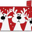 Christmas Reindeer Red Mailbox Cover Magnetic Standard Size 20.5" x 18", Xmas Snowflake Decorative Post Letter Box Wrap Decor, Winter Holiday Garden Yard Outdoor Decoration