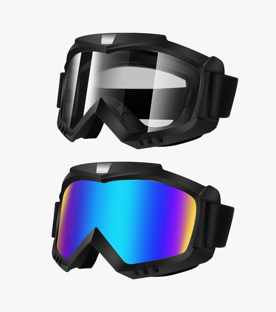 Lievermo Dirt Bike Goggles 2 Pack - Motorcycle, ATV, Riding, Ski, Windproof Racing Glasses