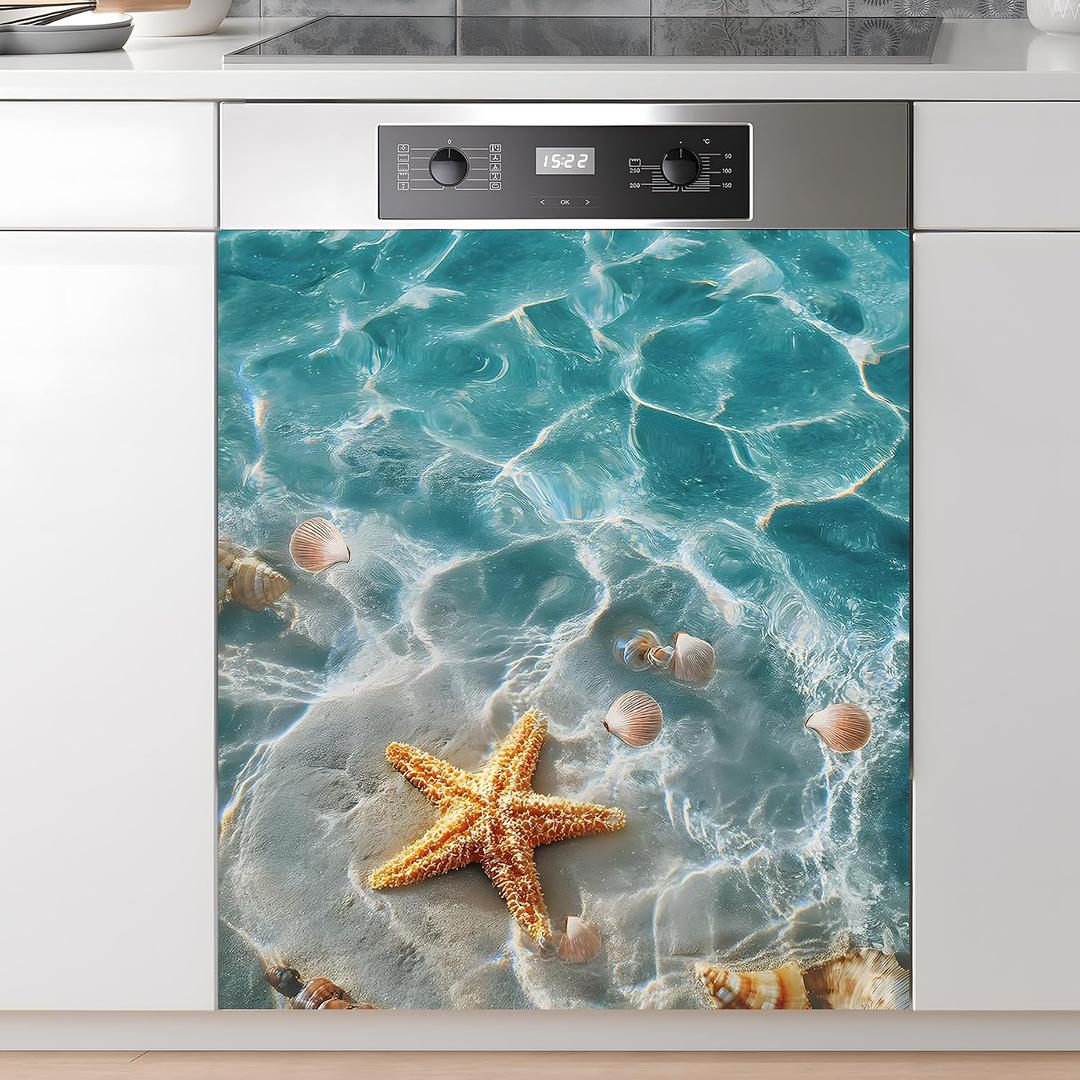 Dishwasher Magnet Sticker Cover Panel Decal Refrigerator Magnetic Sticker Decorative for Kitchen Decoration,Fridge Door Cover, Appliances Stickers 23"x26"