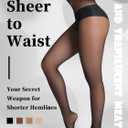 DancMolly Sheer to Waist Control Top Pantyhose, 2 Pairs Women's Tights T-Crotch, Everyday Office Wear, Medias de Mujer (X-Large, Black)