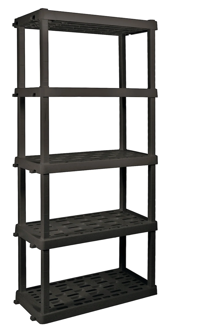 Oskar 5-Tier Storage Shelf, Interlocking Heavy Duty Shelving Unit, 750 lbs 