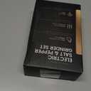 Gravity Electric Salt and Pepper Grinder Set, Battery Powered LED Light One Hand Automatic Operation, Adjustable Coarseness Mill Grinders Shakers Black (B.Silver 2p)