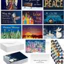 50 Pcs Religious Christmas Cards Bulk Assortment with Scripture Warm Blessings Inside of Hope Love Joy Peace 10 Styles Christian Greeting Cards with Envelopes Stickers