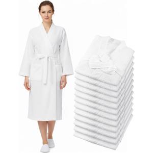 Panitay Women's Waffle Knit Robes Thin Spa Bath Robe Bulk Hotel Lightweight Commercial Soft for House Shower Party