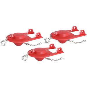 Korky Korky-2001TP 2001TP Universal Toilet Tank Flapper (3 Pack) -Easy to Install-Long Lasting All Rubber Seal-Made in USA, Red, 3 Count