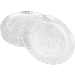 10 Pack Clear Plates 14" Clear Plastic Plates, Serving Platter Perfect for Wedding, Party, for Valentine Party Food Cake Cookie Fruits Birthday Wedding Supplies