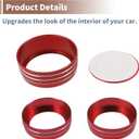 Steering Wheel Shift Paddle Extension Air Conditioning Switch Knob Cover Set for Dodge Durango Charger Challenger for Jeep Grand Cherokee Car Interior Trim Accessory Red
