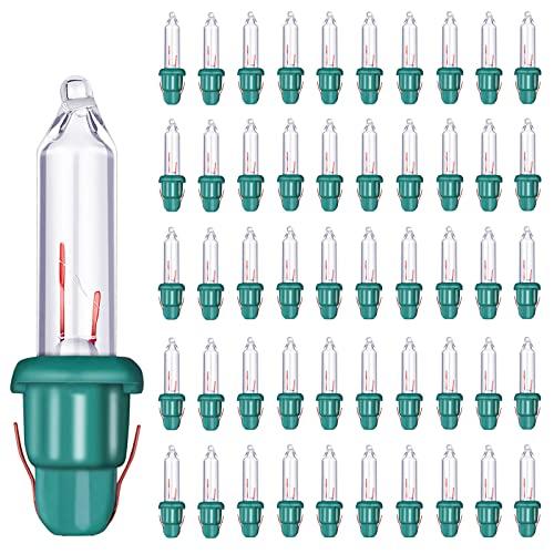 Sopco LED Christmas Replacement Mini Light Bulbs 2.5 V 0.17 A Clear Glass Bulbs with Green Base for Christmas Trees Incandescent Lights(25 Pcs)