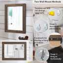 AAZZKANG Rustic Wood Mirror Rectangle Decorative Wall Hanging Mirrors with Frame Large 20"x16" for Bedroom Living Room Bathroom Home Entryway