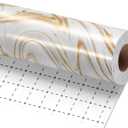 LaRibbons White & Gold Marble Wrapping Paper, Premium Pearly - Lustre Paper, 17 Inch x 33 ft Gift Wrap Roll for Wedding, Birthday, Holiday & Luxury Presents  Marble Vein Elegant Gift Paper