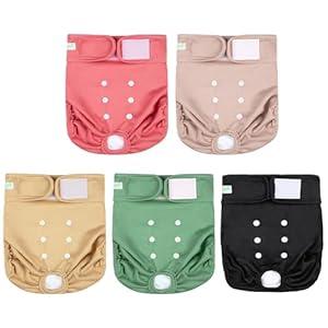 wegreeco Female Dog Diapers, Washable Reusable Pet Puppy Doggie Diapers for Small Medium Large Female Dogs in Heat Period, Doggy Period Panties Medium