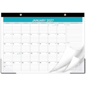 2027 Desk Calendar - 2027 Calendar, JAN. 2027 - DEC. 2027 | Desk Calendar 2027, 12'' x 17'', 18 Monthly Desk Claendar with Protector Corner, Large Blocks for Planning, PACK of 2