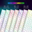 MageGee Mini 60% Gaming Keyboard, Upgrade RGB Backlit 61 Key Ultra-Compact Keyboard, TS91 Ergonomic Waterproof Mechanical Feeling Office Computer Keyboard for PC, MAC, PS4, Xbox ONE Gamer(White)