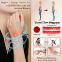 2PCS Magnetic Bracelets for Women Adjustable Titanium Steel Magnetic Bracelet with Strength Magnets Sizing Tool and Present Box, Adjustable Bracelet