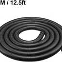 uxcell 3.8 M 20 x 25 mm PP Flexible Corrugated Conduit Tube for Garden,Office Black