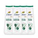 Dove Body Wash with Pump 4 Count Invigorate Aloe & Eucalyptus For 24hr Lotion-Soft Skin Moisturizing Skin Cleanser with No Sulfates No Parabens