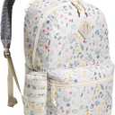 adidas 3-Stripe Classic Backpack for Men and Women, Bag with Laptop Sleeve, Meadow Floral Wonder White/Wonder White/5.0, One Size