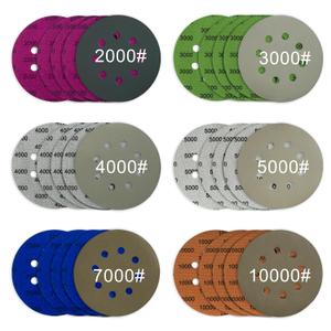 5 Inch 8 Holes Sanding Discs Hook and Loop, 30Pcs Wet Dry Sandpaper, 2000 3000 4000 5000 7000 10000 Grit Sandpaper, Round High Grit Sand Paper for Orbital Sander