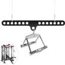 Fitness Home Pulley System Gym Accessories Spreader Bar Multi Grip Wide Lat Pull Down Bar D Handle Cable Bar Rope Attachments Cable Machine for Back Strength Train Functional Trainer Attachment