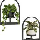 Bamworld Plant Stand Indoor, Plant Hanger Wall Planters for Indoor Plants Window Plant Shelves Plant Holder Wall Decor, Room Decor, Round (Patent Design, 2 Pack