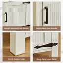 Joaxswe 18-Inch Nightstand with Charging Station and Fluted Door,White, 18 inches x 14 inches x 26 inches