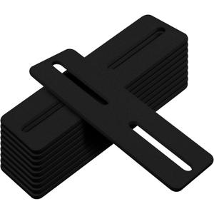 10 PCS 5" Black Flat Mending Plate, Support with Slots Steel Strap Straight Repair Plates Brace, Fixing Bracket Connector, Thickness 1/8"