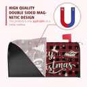 Christmas Mailbox Covers Buffalo Plaid Santa Letter Box Cove Magnetic Waterproof Mail Wraps for Outdoor Yard Garden Oversized Winter Mailbox Decor-21 x18