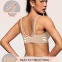 OEAK Womens Deep V Bras Wireless Comfortable Bra Supportive No Underwire Bras Tshirt Push Up Bralettes Plunge Seamless Bra (Beige, XS)
