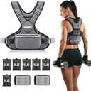 PACEARTH Adjustable Weight Vest 4-10lbs  X-Shape Weighted Vest for Women and Men, Home Workout Ironsand Vest with Zipper Pouch and 6 Weight Packs, Gray