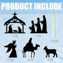Nativity Scene Yard Signs Decorations 5 Pack Christmas Outdoor Garden Signs with Stakes Holy Family Manger Nativity Scene Garden Sign for Christmas Outdoor Decorations Lawn Patio Yard Sign