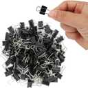 120 Pack Mini Binder Clips, Black Binder Clips, Small Paper Clips 15mm 5/8 Inch. Micro Size Office Clips for Home School Office and Business., Set of 2