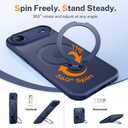 for iPhone Air Case: with 360 Spin Magnetic Stand, Camera Control Button, Fit for MagSafe, Military Drop Protection, Protective Slim Phone Cover for 17Air with Ring Kickstand, 6.5", Blue