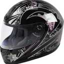 TCMT Full Face Motorcycle Helmet for Adults Men Women, Lightweight Polycarbonate Street Bike Dirt Bike Helmet with Anti-Scratch Mirror Shield and Removable Liner, DOT Approved