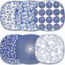 Selamica Porcelain Small Plates - 6 inch Dessert & Appetizer Plates, Microwave & Dishwasher Safe, Set of 6, Vintage Blue