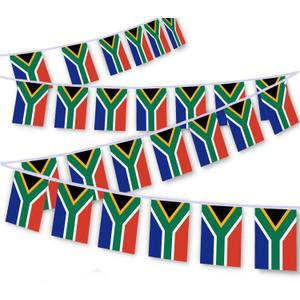 MacLand 30 PCS South Africa National Flag Set, 33 FT South African Decor Bunting, Rectangular Polyester Flags in Red, Green, Blue