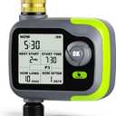 Sprinkler Timer, Watering Timer Brass Inlet for Garden Hose, Programmable Hose Timers w/Rain Delay, Outdoor Soaker Auto& Manual Drip Irrigation Controller System for Lawn Yard Greenhouse