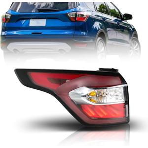 Silscvtt Rear Brake Indicator Tail Light Replacement for Escape 2017 2018 2019 with Side Lights Red Lens Left Driver Side Outer Tail Lamp GNT56215209