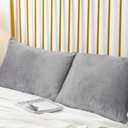 Velvet King Pillow Cases Pillowcases with Hidden Zipper, Soft and Cozy, Zippered Flannel Pillow Covers (Grey, 20x36 Inch,Set of 2)