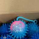 Sotiff 12 Pcs Led Winter Snowflake Stress Balls Light up Spiky Ball Xmas Snow Squeaky Rubber Sensory Toys for Winter Holiday Christmas Decors Stocking Stuffers Party Favor Goodie Bag Fillers